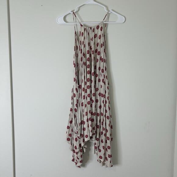 Free People We The Free Dress Womens Medium Red Floral Loose Fit Pockets Beachy - Picture 3 of 7